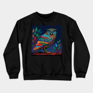 Colourful Mosaic Owl Crewneck Sweatshirt